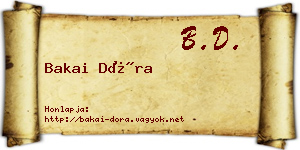 Bakai Dóra névjegykártya